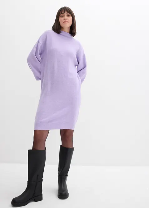 Melerad, stickad klänning, bonprix