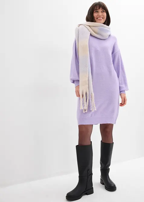 Melerad, stickad klänning, bonprix