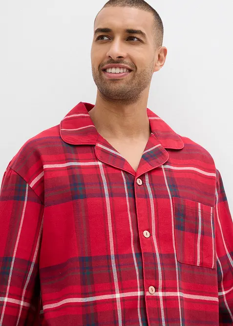 Flanellpyjamas i mjuk bomull med presentpåse, bonprix
