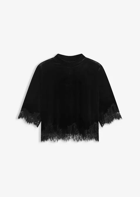 Sammetstopp med spets, bonprix