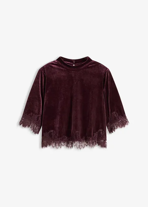 Sammetstopp med spets, bonprix