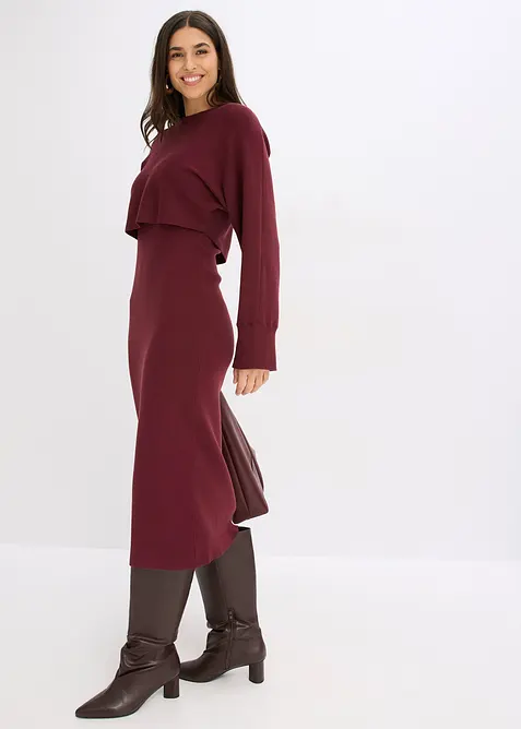 Stickad kl&auml;nning och topp (2 delar), bonprix