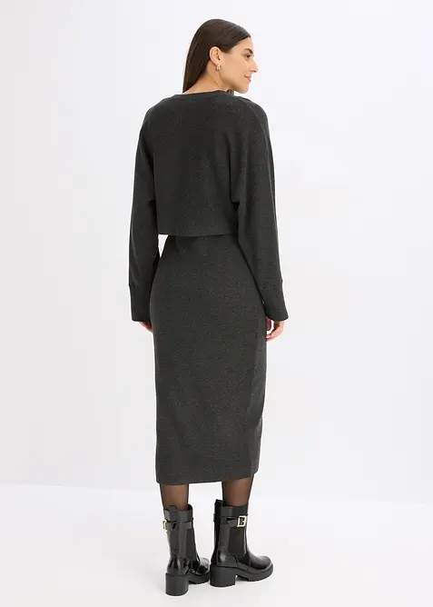 Stickad kl&auml;nning och topp (2 delar), bonprix