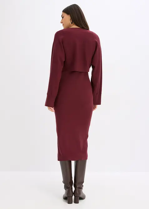 Stickad kl&auml;nning och topp (2 delar), bonprix