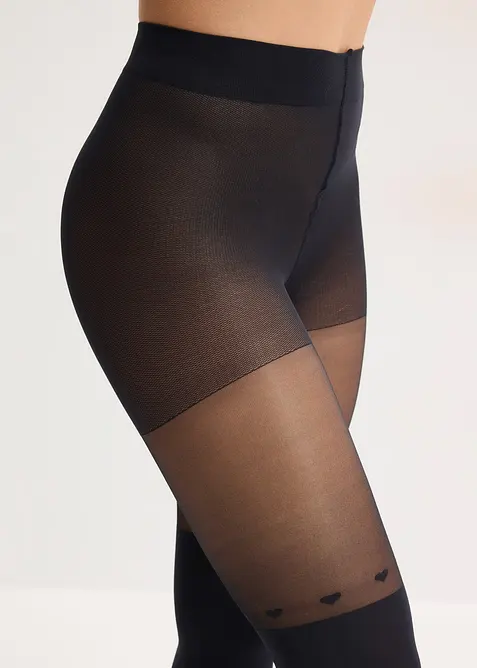 Overknee-strumpbyxa med hj&auml;rtan (70 den), bonprix