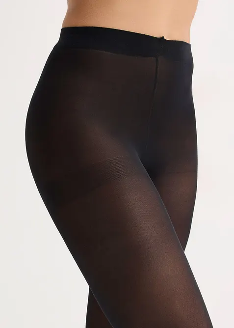 Strumpbyxa med &aring;tervunnen polyamid, 50 den (2-pack), bonprix