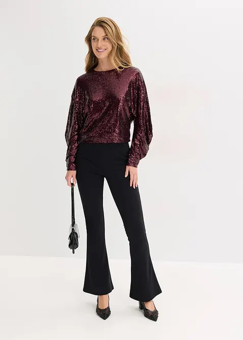 Långärmad paljettopp, bonprix