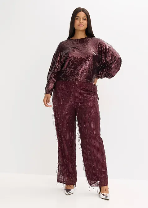 Långärmad paljettopp, bonprix