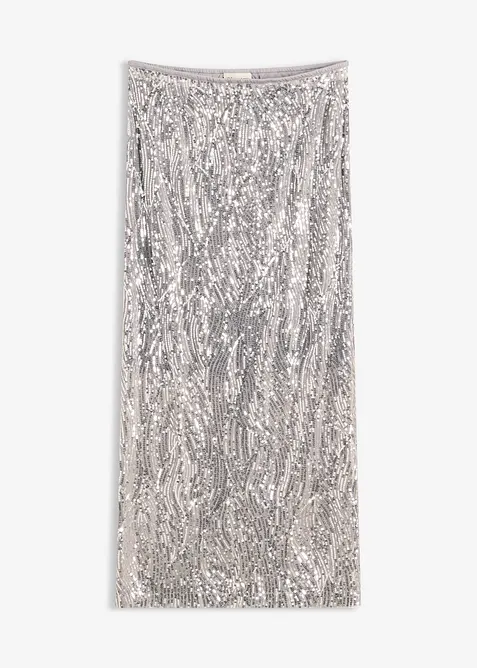 Paljettmidikjol, bonprix