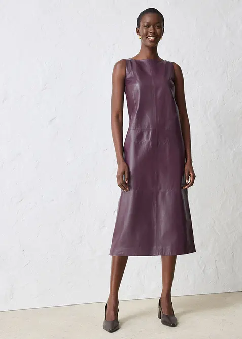 Skinnklänning av lammnappa, bonprix