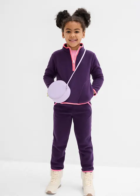 Mjuk fleecetröja med kontrasterande detaljer, bonprix