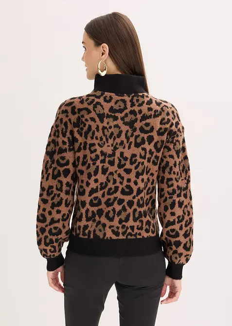 Tröja med krage och dragkedja, bonprix