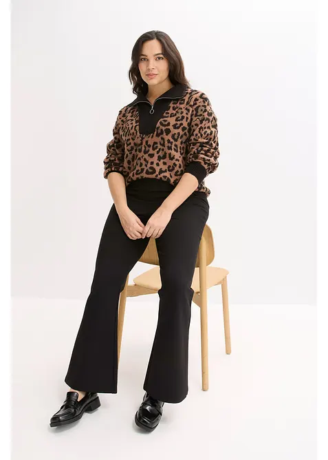 Tröja med krage och dragkedja, bonprix