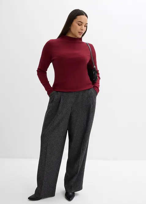 L&aring;ng&auml;rmad topp i ribbat material, bonprix