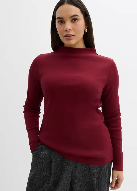 L&aring;ng&auml;rmad topp i ribbat material, bonprix