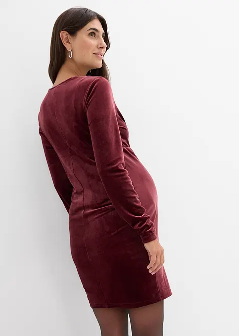 Mammaklänning med amningsöppning, av mjuk sammet, bonprix