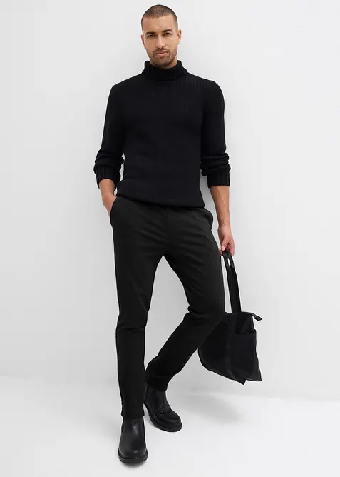 Elegant dra p&aring;-byxa med stretch, Slim Fit, bonprix