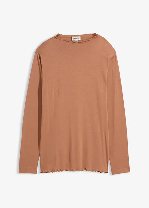 L&aring;ng&auml;rmad topp av bomullsmix, bonprix