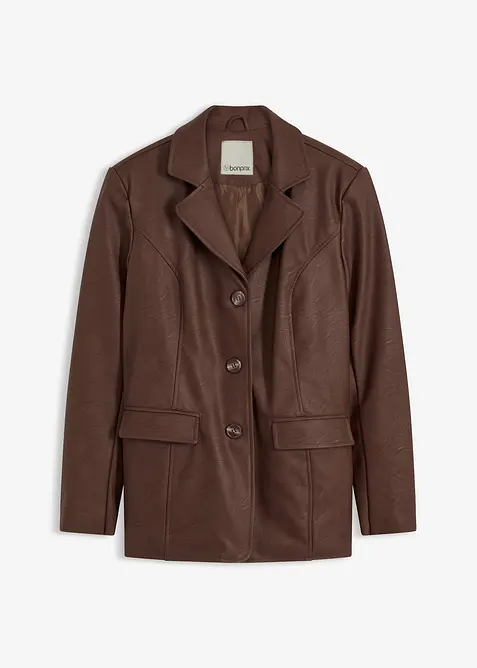 Lång kavaj i skinnimitation, bonprix