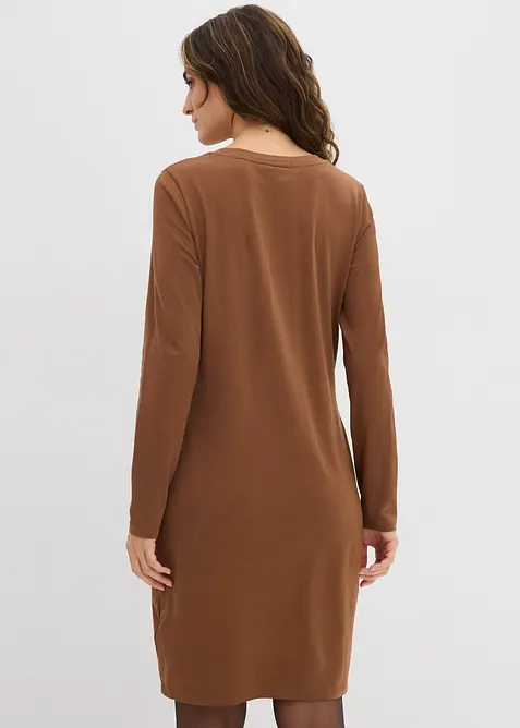 Jerseyklänning av bomull med stretch (2-pack), bonprix