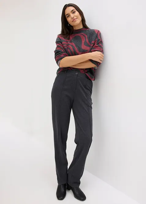 Mjuk ribbstickad topp, bonprix