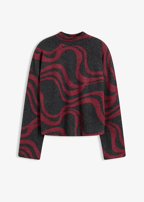 Mjuk ribbstickad topp, bonprix