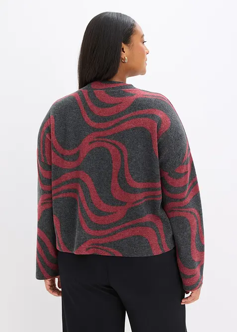 Mjuk ribbstickad topp, bonprix