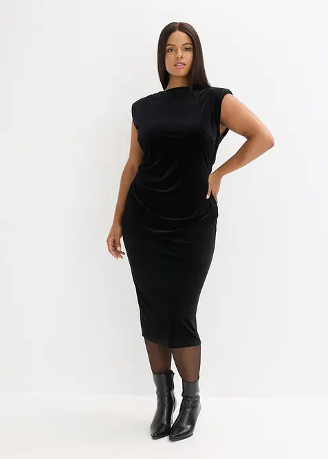 Midiklänning i mjuk sammet, bonprix