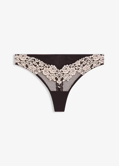 Stringtrosa av tvåfärgad spets, bonprix