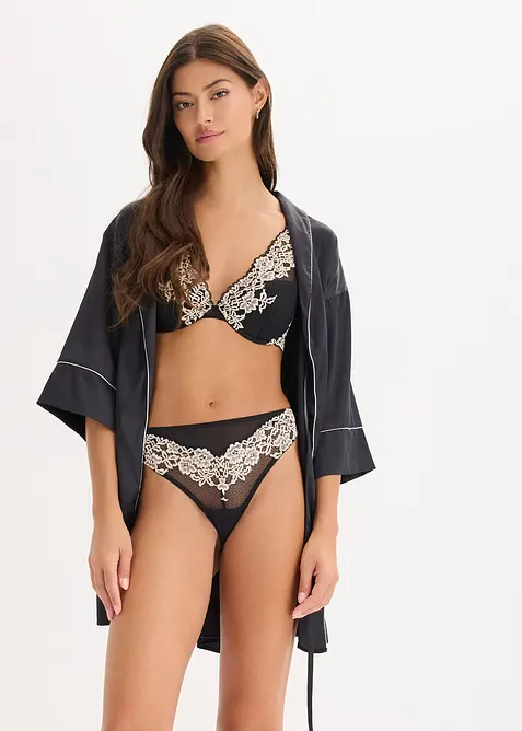 Stringtrosa av tvåfärgad spets, bonprix