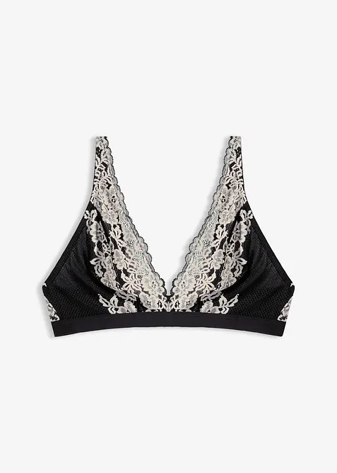 Bralette av tvåfärgad spets, bonprix