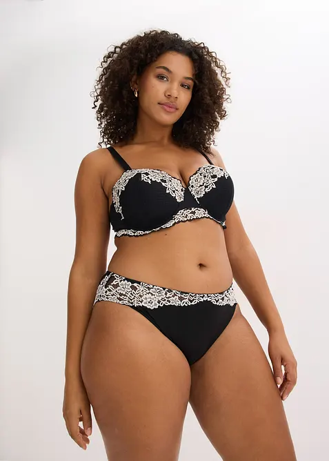 Trosa av tvåfärgad spets (2-pack), bonprix