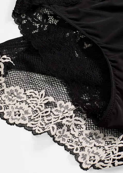 Trosa av tvåfärgad spets (2-pack), bonprix