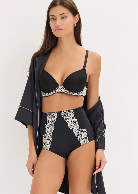 Formpressad BH med tv&aring;f&auml;rgad spets, bonprix