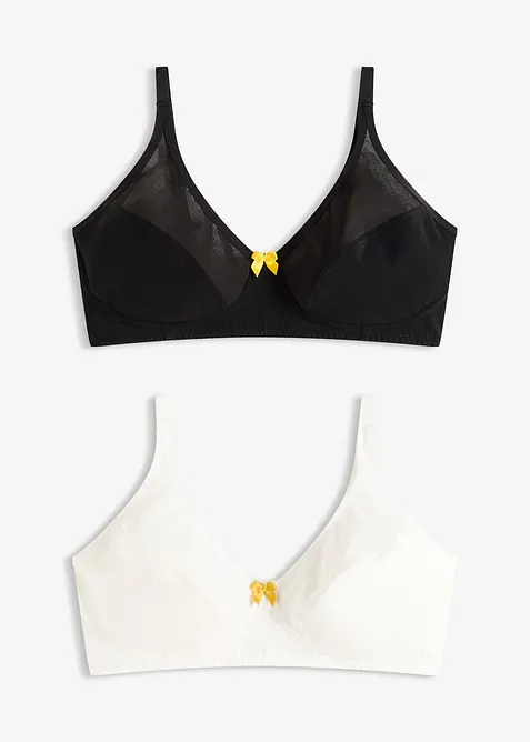 BH utan bygel med bomull (2-pack), bonprix