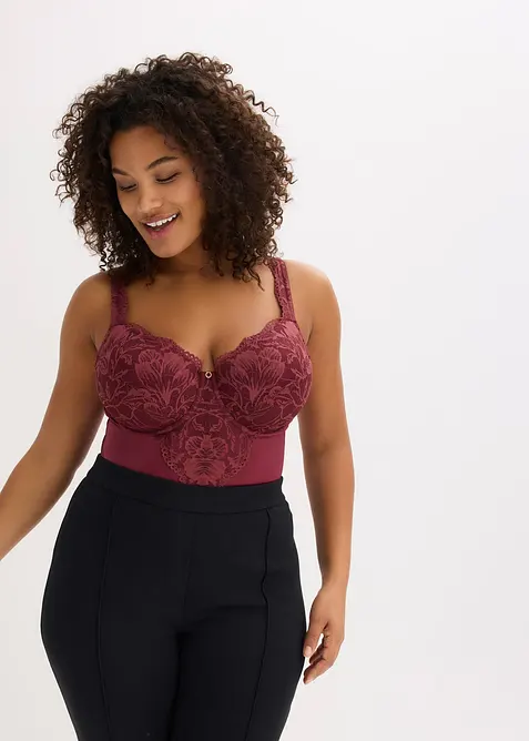 Stringbody med vadderade axelband, bonprix