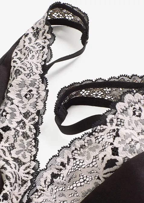 Bralette utan bygel med ekologisk bomull och spets, bonprix