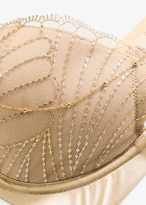 BH med formpressade kupor med fint broderi och avtagbar kedjedetalj, bonprix