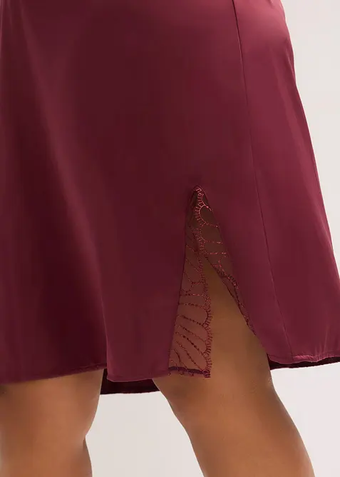 Negligé i satin med elegant broderi, bonprix