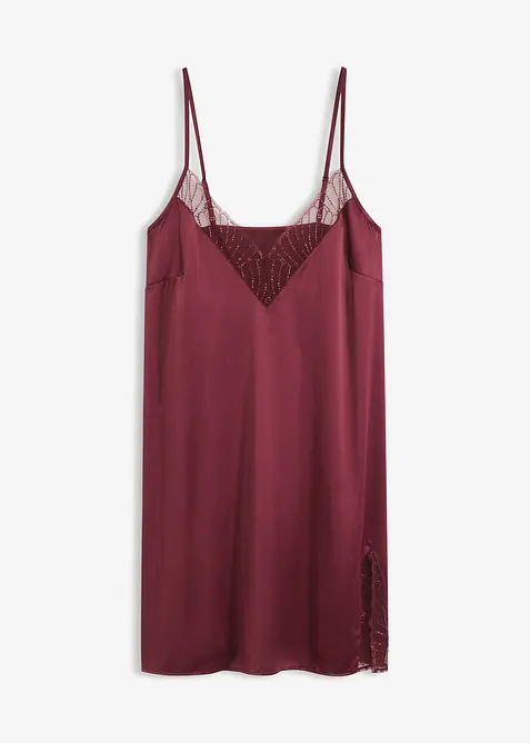 Negligé i satin med elegant broderi, bonprix