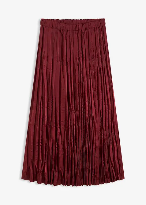Maxikjol i krinklat material av satin, bonprix