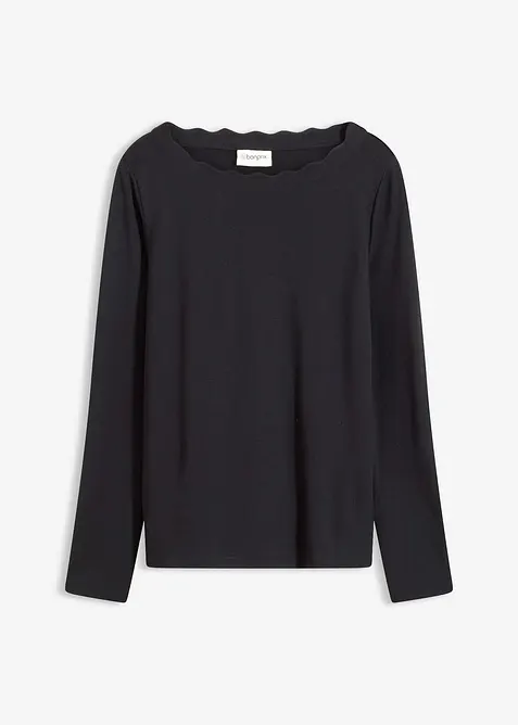 Punto di Roma-topp med vågig halsringning, bonprix