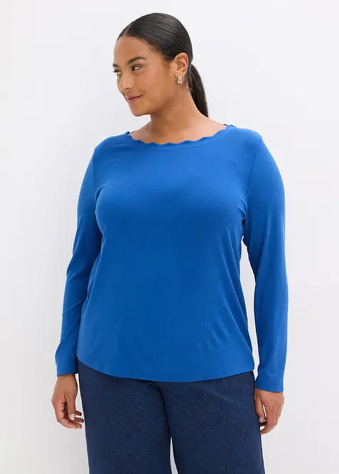 Punto di Roma-topp med v&aring;gig halsringning, bonprix