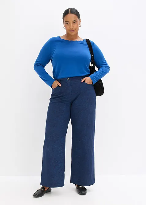 Punto di Roma-topp med v&aring;gig halsringning, bonprix