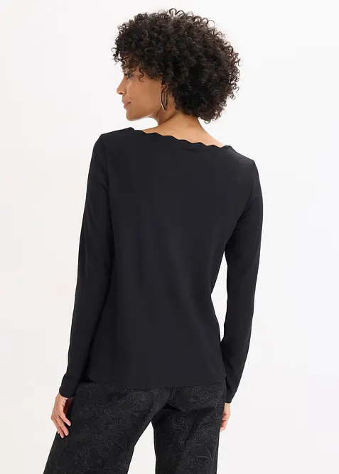 Punto di Roma-topp med vågig halsringning, bonprix