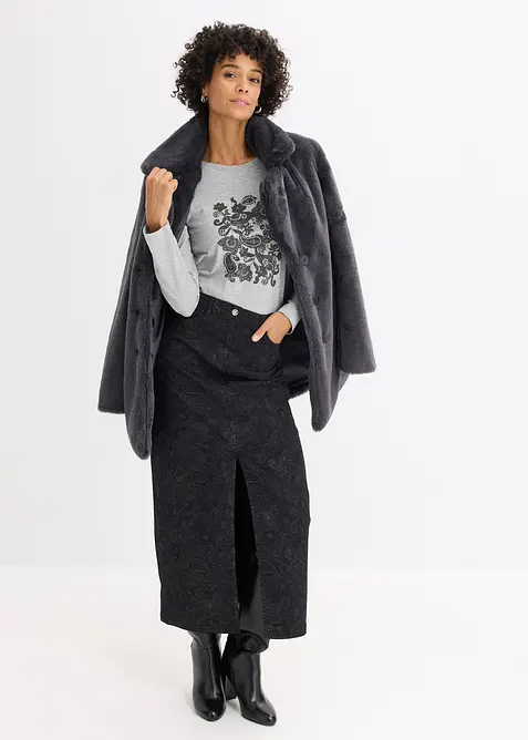 L&aring;ng&auml;rmad topp med placerat tryck, bonprix