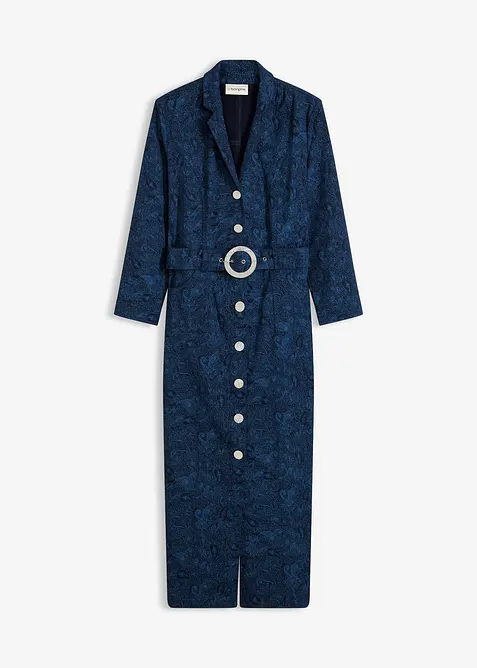 Twillklänning med skärp (set i 2 delar, bonprix