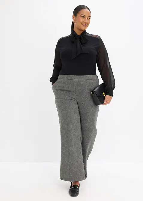 Knytblus med spets, bonprix