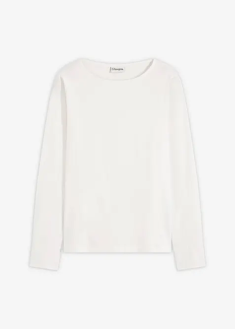 Långärmad topp med ärmar av poplin, bonprix