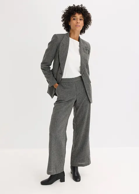 Långärmad topp med ärmar av poplin, bonprix